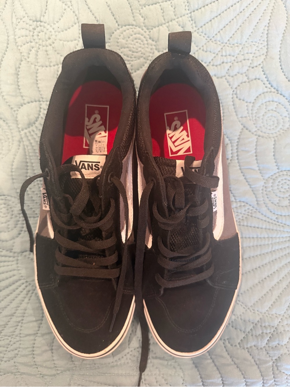 Vans Black and White Low-Top Skate Sneakers